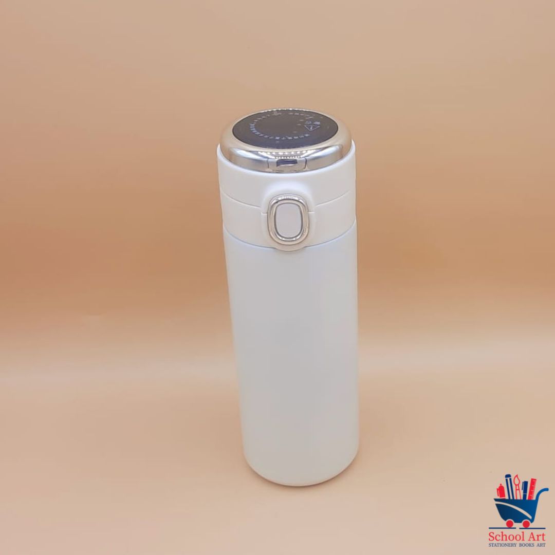 Digital Temperature Display Smart Thermos Water Bottle White